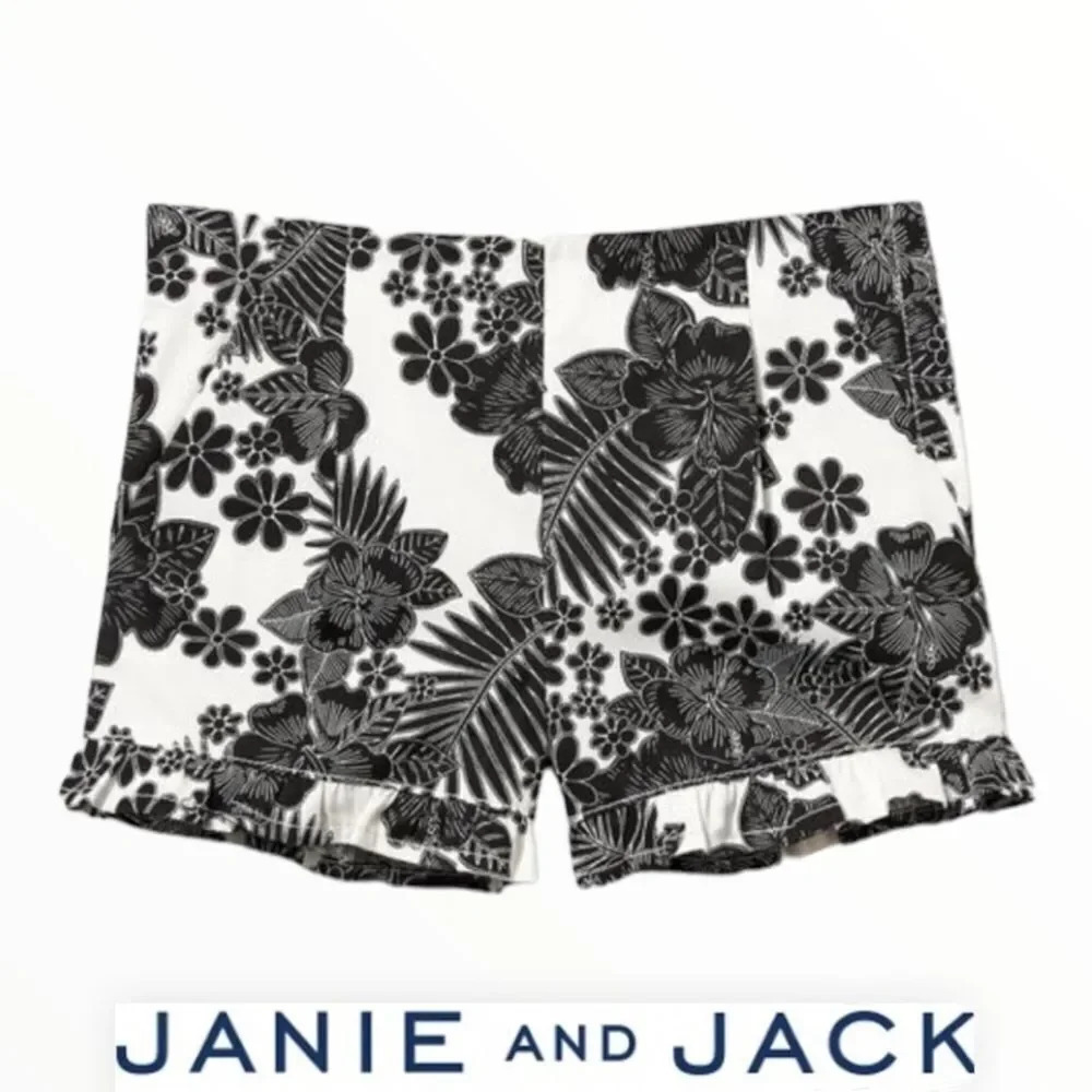 JANIE & JACK | Black & White | HIBISCUS FLORAL SHORT